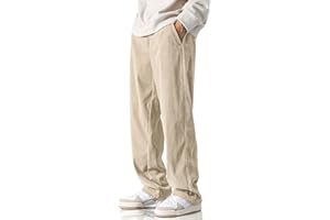 HOTake Men's Casual Corduroy Pants Elastic Waist Drawstring Baggy Sweatpants Loose Fit
