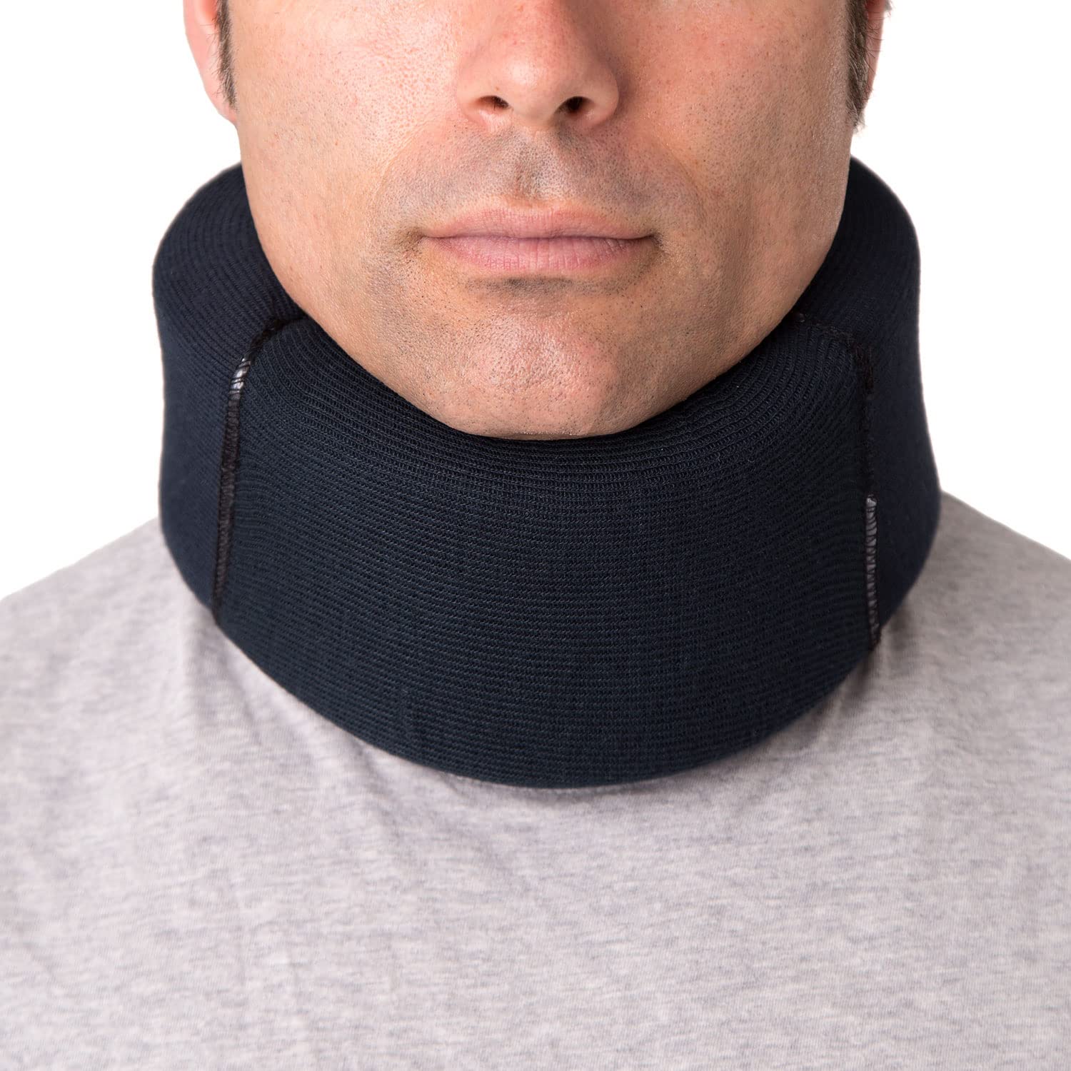 Ortones | Soft Cervical Collar with Removable Sleeve | Neck Support | Pain and Pressure Relief in the Vertebral Spine | One Size | Blue