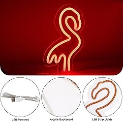 EASETIME Flamingo Neon Sign Valentines Room Decor