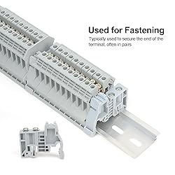 GUETNEU 30Pcs E/UK DIN Rail Terminal Blocks End