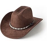 Zokunari Suede Cowboy Hat Western Wide Brim Womens Hats Cowgirl Hats