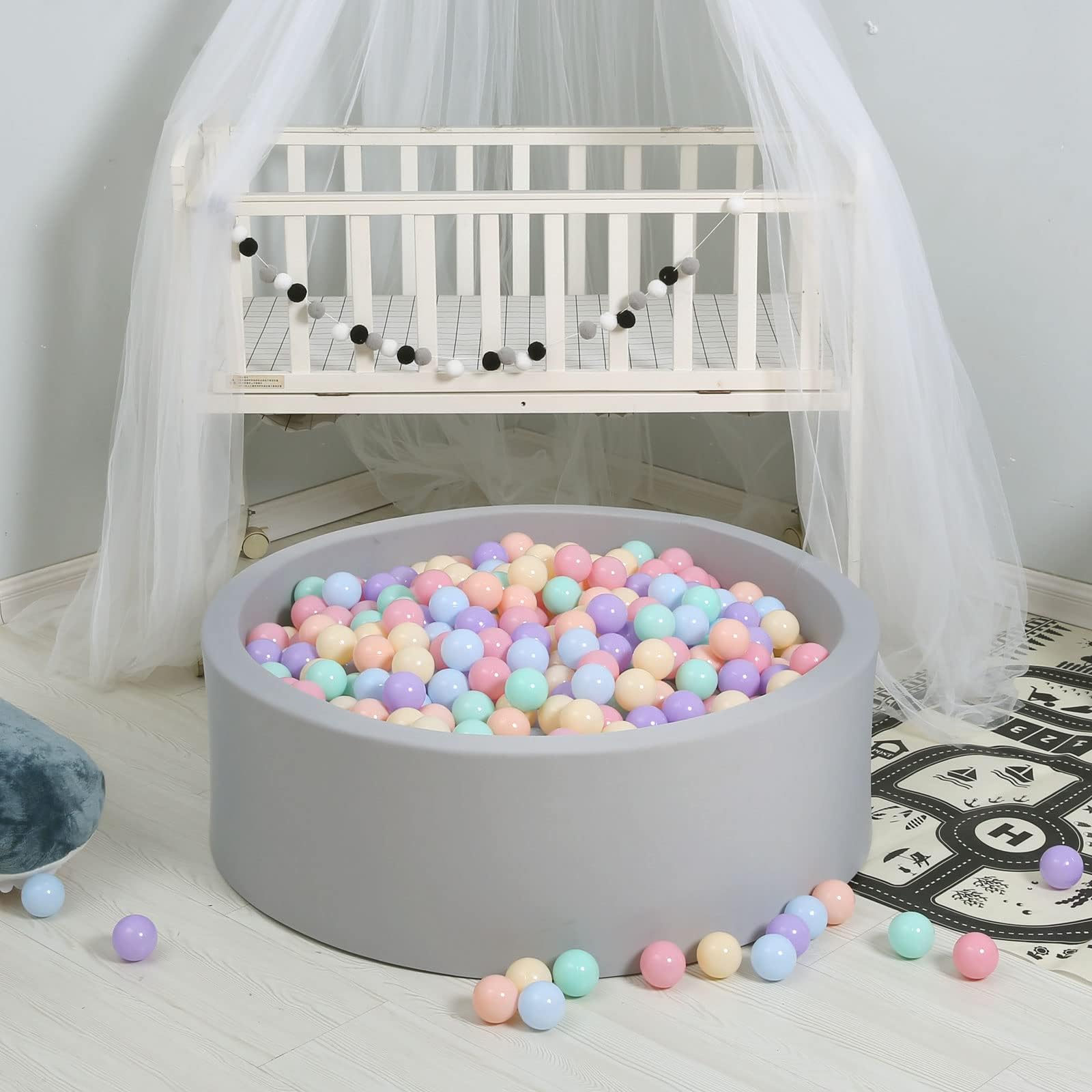 GOGOSO Ball Pits Balls for Toddlers Pack of 50 100 200 Plastics Shape Ball Non-Phthalate Non-BPA Non-Toxic 2.2-Inch Crush Proof Play Balls