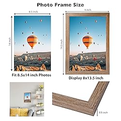 JCJMY 8.5x14 Picture Frame Rustic Brown for Wall