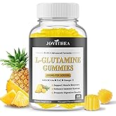 L-Glutamine Gummies 1000mg, Glutamine Supplement for Women & Men, with BCAAs, Magnesium & NAC, Support Gut, Muscle Health & Immunity, Vegan, Non-GMO, Gluten Free, Keto Friendly,Pineapple Flav, 60Ct