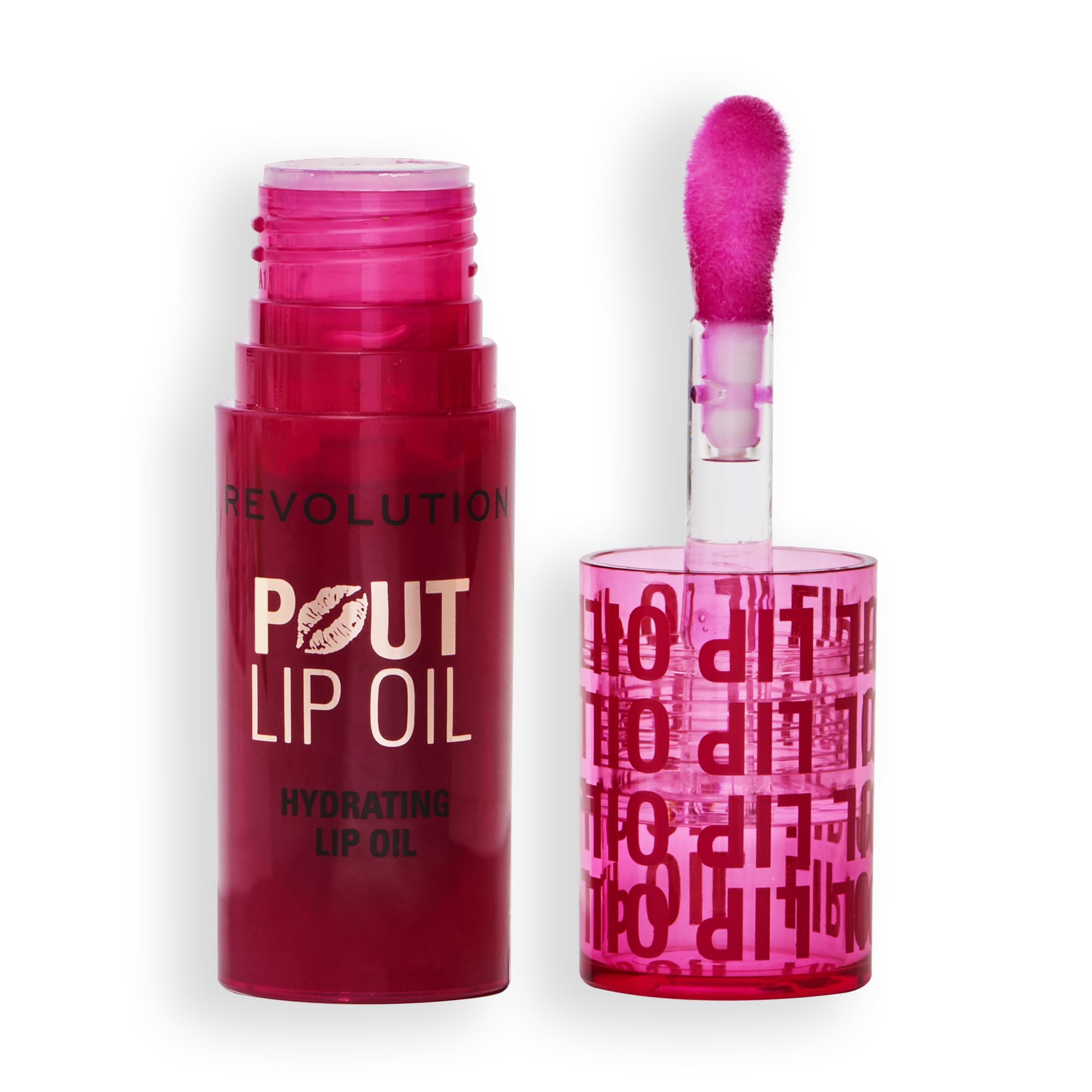 Revolution, Pout Lip Oil, Nourishing Tinted Lip Oil, High Shine, Non-Sticky Finish, Vegan & Cruelty-Free, Cherry Red, 4ml
