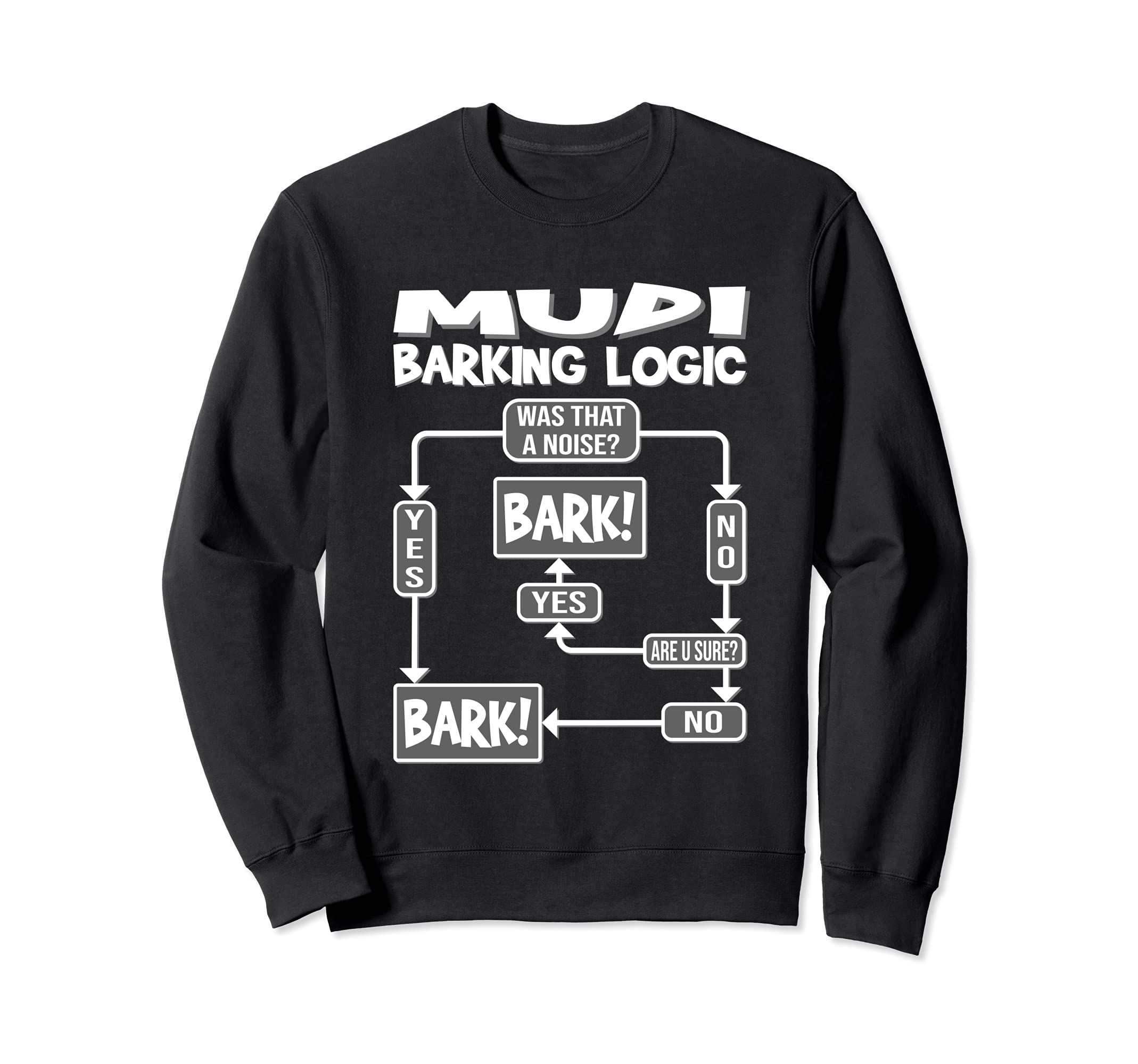 Dog Barking Logic, funny dog gift idea, Funny Mudi Sweatshirt