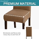 Granbest High Stretch Dining Chair Covers Set of 6 Khaki Parson Style view 4