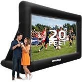 20ft Inflatable Projector Screen Outdoor Movie Screen, Blow Up Screens Front and Rear Projection with Air Blower, Best for Movie Nights Backyard Home Theater Party