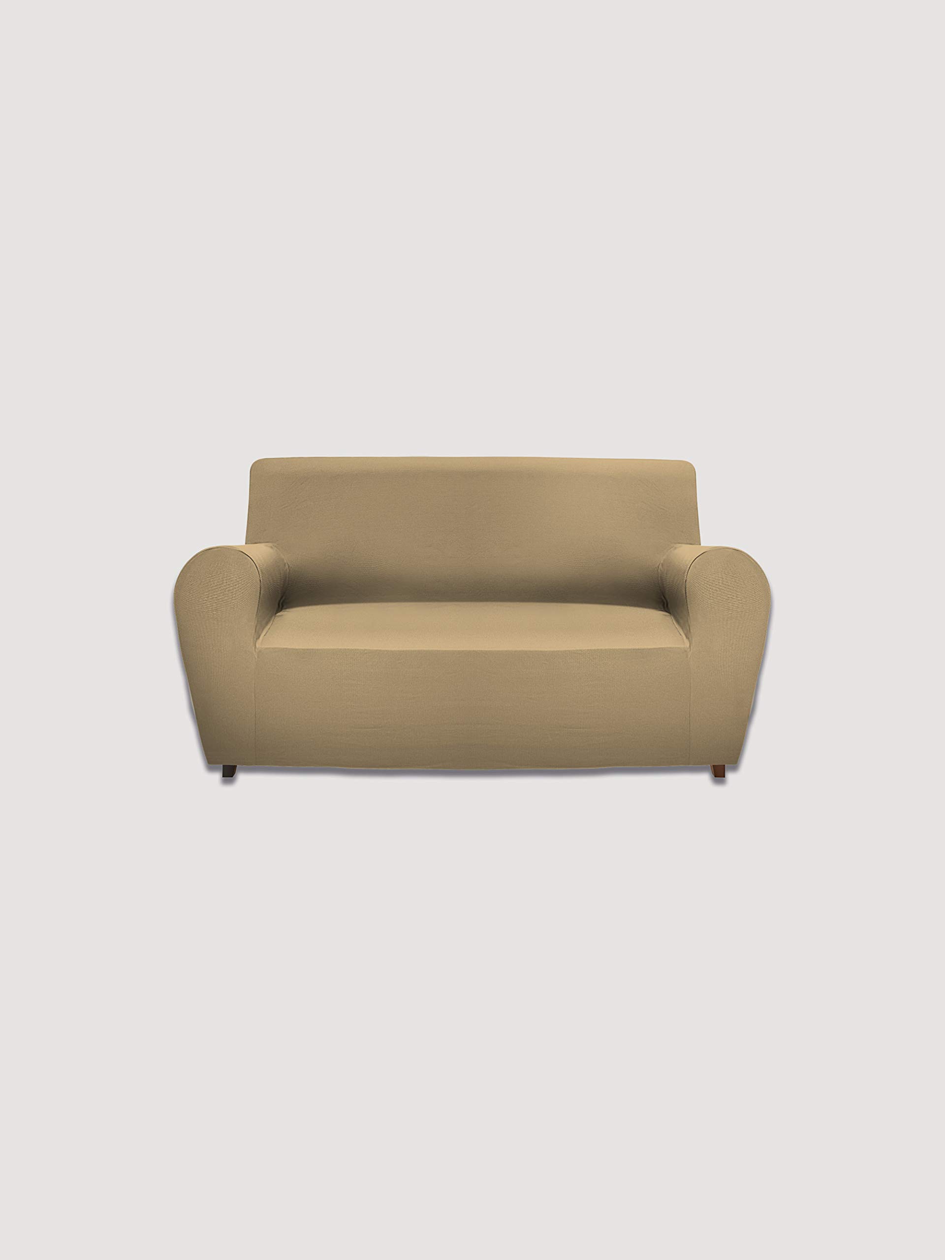 GEMITEX Gemiglam 4 Seater Sofa Cover, Taupe, in Bi-Elastic Fabric, Made in Italy, Polyester
