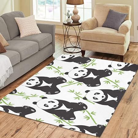 Panda Gigante Con Bambù Verde Grande Antiscivolo Piano