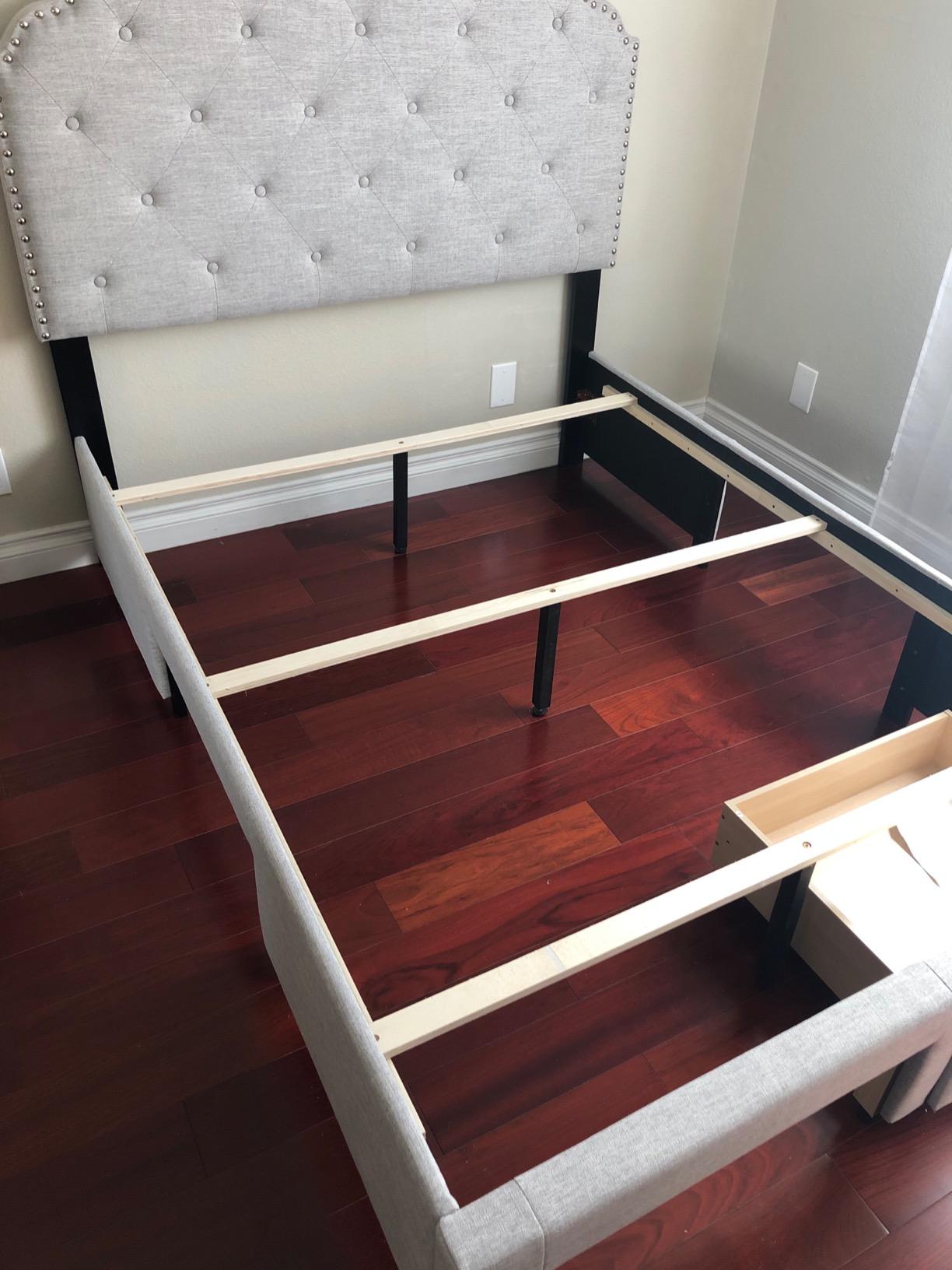 42/mo Finance DG Casa Argo Upholstered Panel Bed Frame with Storage