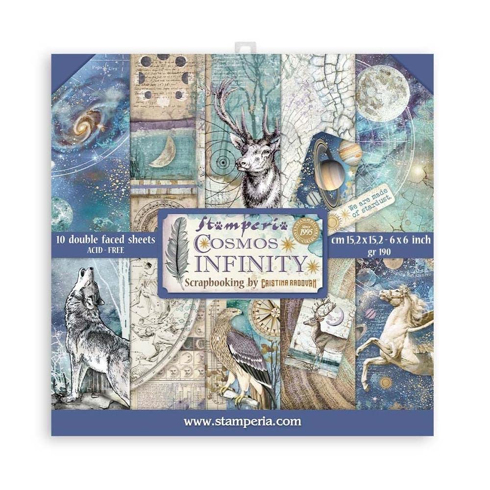 Stamperia International Scrapbooking Pad-Cosmos Infinity, Multicoloured, 15.24 x 15.24 cm