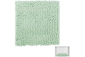 AUECOOME Locker Rug School Rugs Carpet Chenille 100% Microfiber Locker Carpet with Non Skid Backing Locker Decorations (Green, 12X12)
