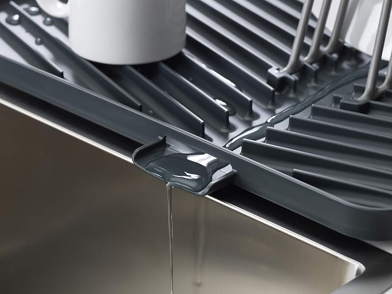 Égouttoir de vidange en plastique réglable et pliable, égouttoir avec bac d'égouttement, gris