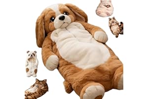 Fluffy Dog Sleeping Bag, Fluffy Cat Sleeping Bag for Adults Human, Plush Cat Shaped Sleeping Bags for CampingTravel Home