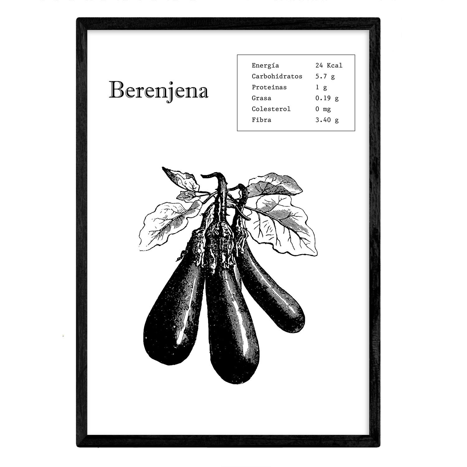 Nacnic Eggplant Poster Pictures of fruit and vegetables. A3 size — image 1