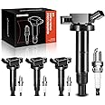 A-Premium Set of 4 Ignition Coil Pack and Iridium Spark Plugs Compatible with Toyota Camry Corolla Highlander Matrix RAV4 Solara & Scion tC xB & Lexus HS250h & Pontiac Vibe, 2.4L