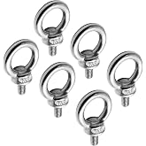 suiwotin M8 Eye Bolt, 6pcs, Machinery Shoulder Lifting Ring | Male Thread, Stainless Steel , Heavy Duty Screw Eyebolt
