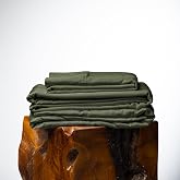 Olive + Crate Tencel Lyocell Sheets, 18-Inch Deep Pocket, Queen Moss, 4 Pc | Eucalyptus-derived 100% TENCEL lyocell; cooling breathable silky sateen, corner straps, fitted, flat sheet and 2 pillowcases