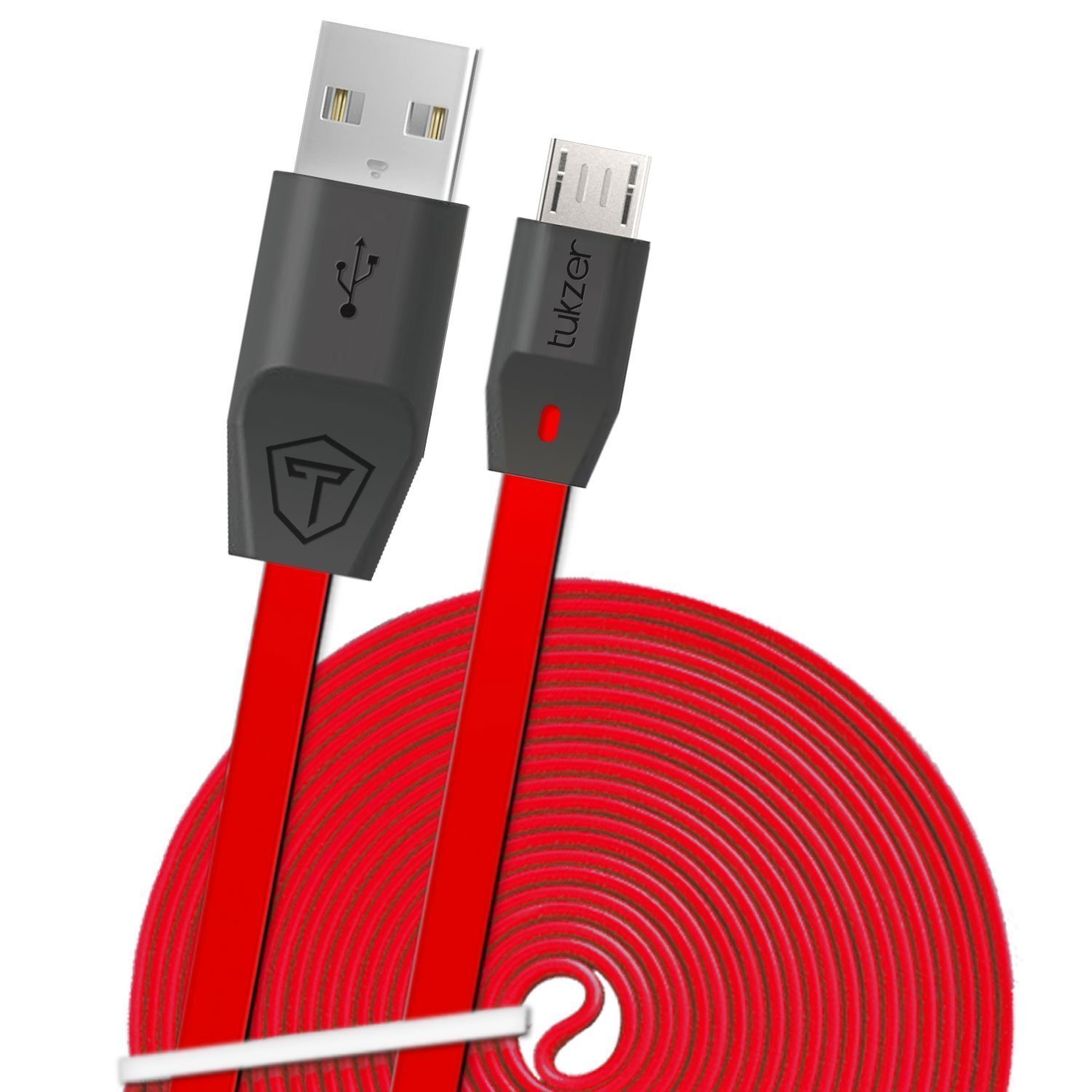 2 MeterMicro USBUSB Cable Tangle Free Flat Cable with Fast Charging