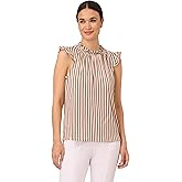 Adrianna Papell Womens Ruffle Mock Neck Tank