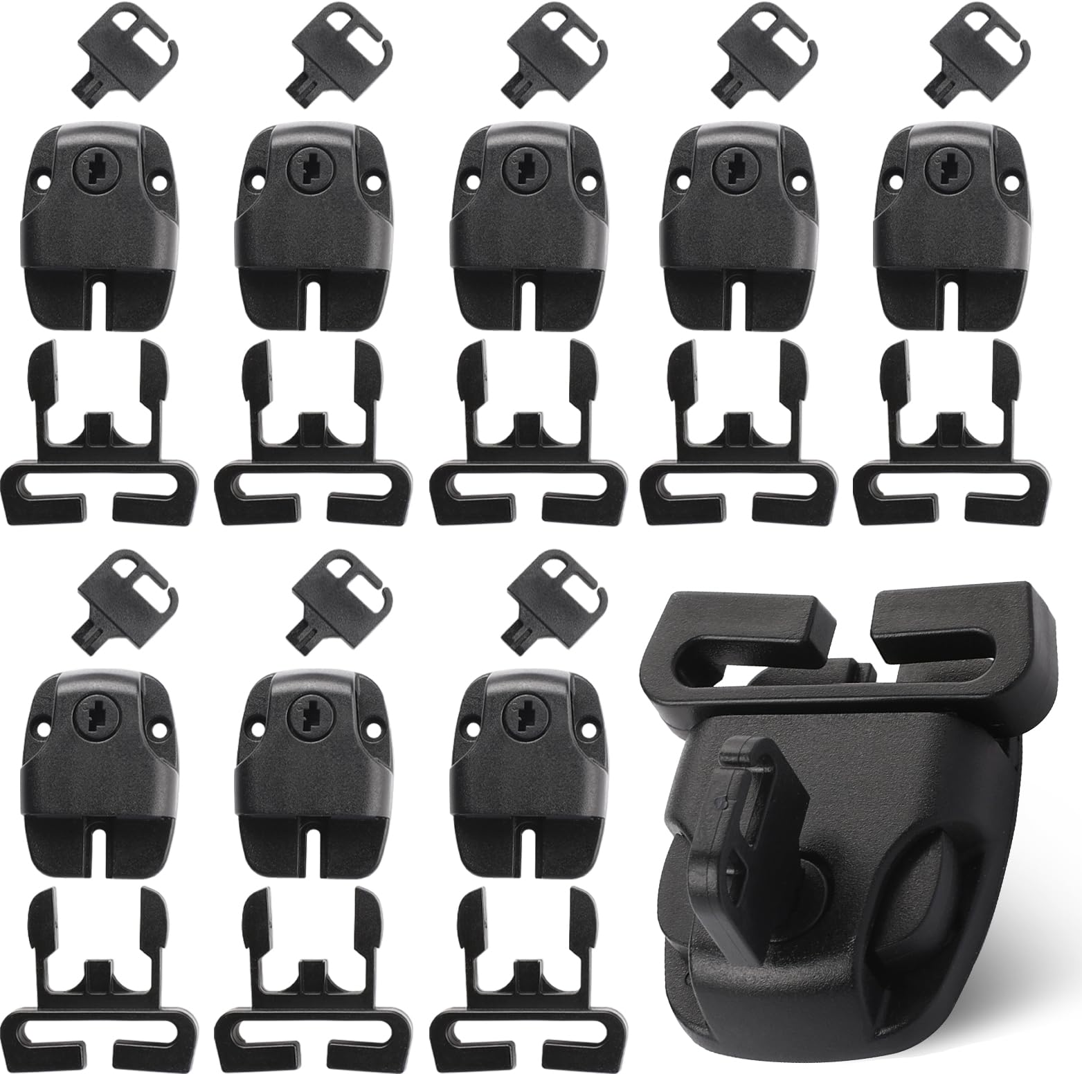 8 Sets Spa Hot Tub Cover Clips Replacement Latches Kit With Keys and Slide Buckle - Hardware Accessories for Spa Cover Straps