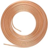 QWORK Copper Plated Brake Pipe 3/16 in x 25 ft with 16 Nuts OD 4.76mm ID 3.3mm view 2