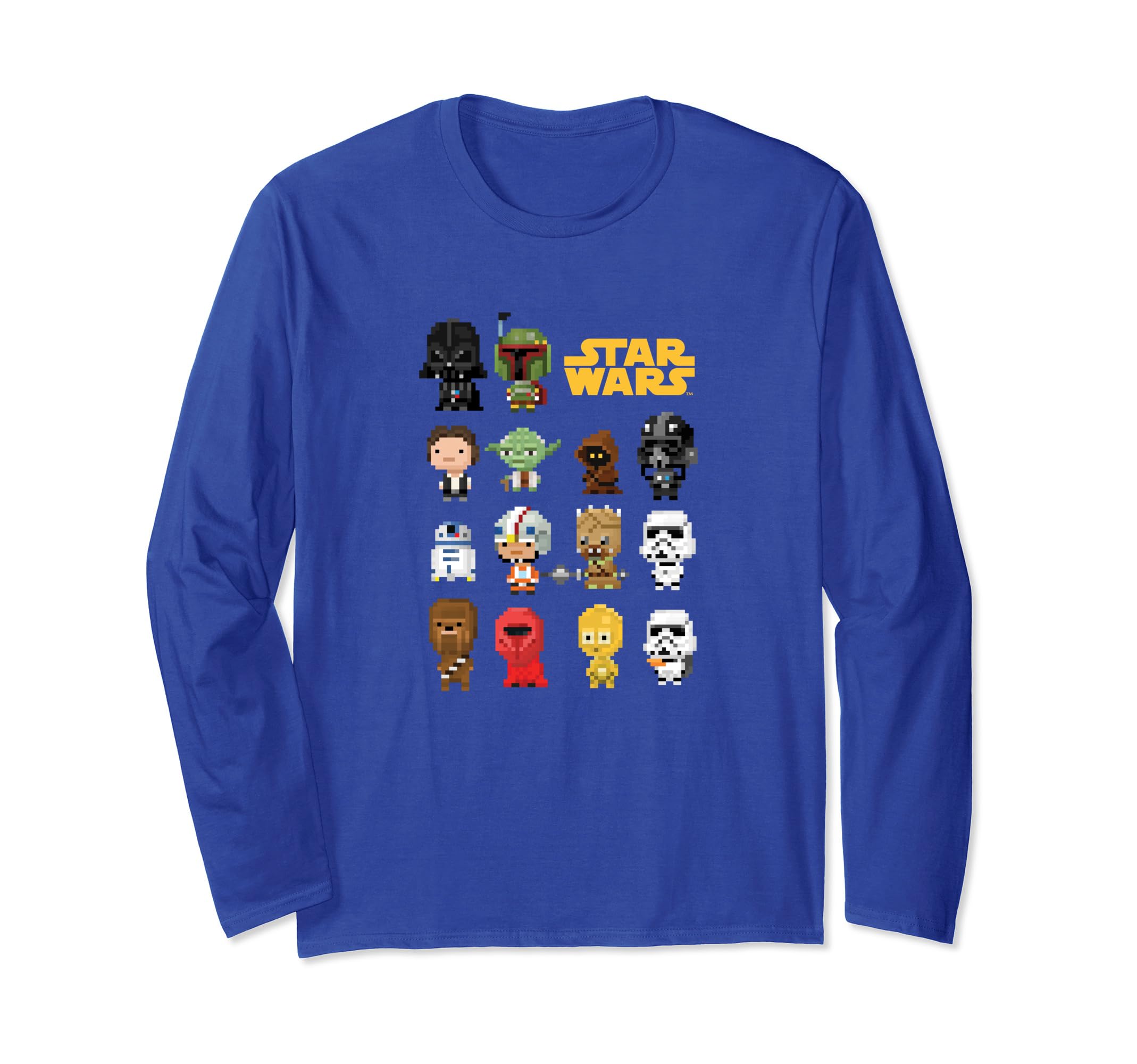 Star Wars Heroes Villains 8-Bit Pixel Sprites Long Sleeve T-Shirt
