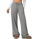 ATHMILE Sweatpants Women Wide Leg Baggy Pants High-Waisted Drawstring Sweat Pants with Pocket
