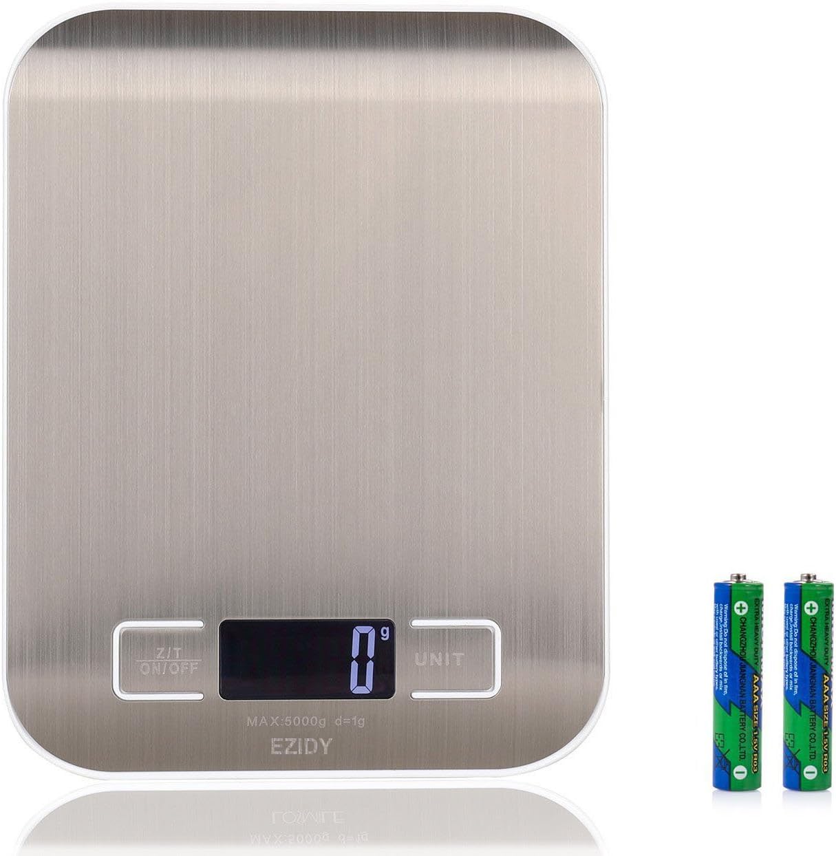 High Precision Measurement Accuracy Stainless Steel Digital Kitchen Scale Heavy Duty Touch Sensitive Electronic Food/Lab Scale Range From 0.05oz (1g) to 11lbs 5kg (Batteries Included)