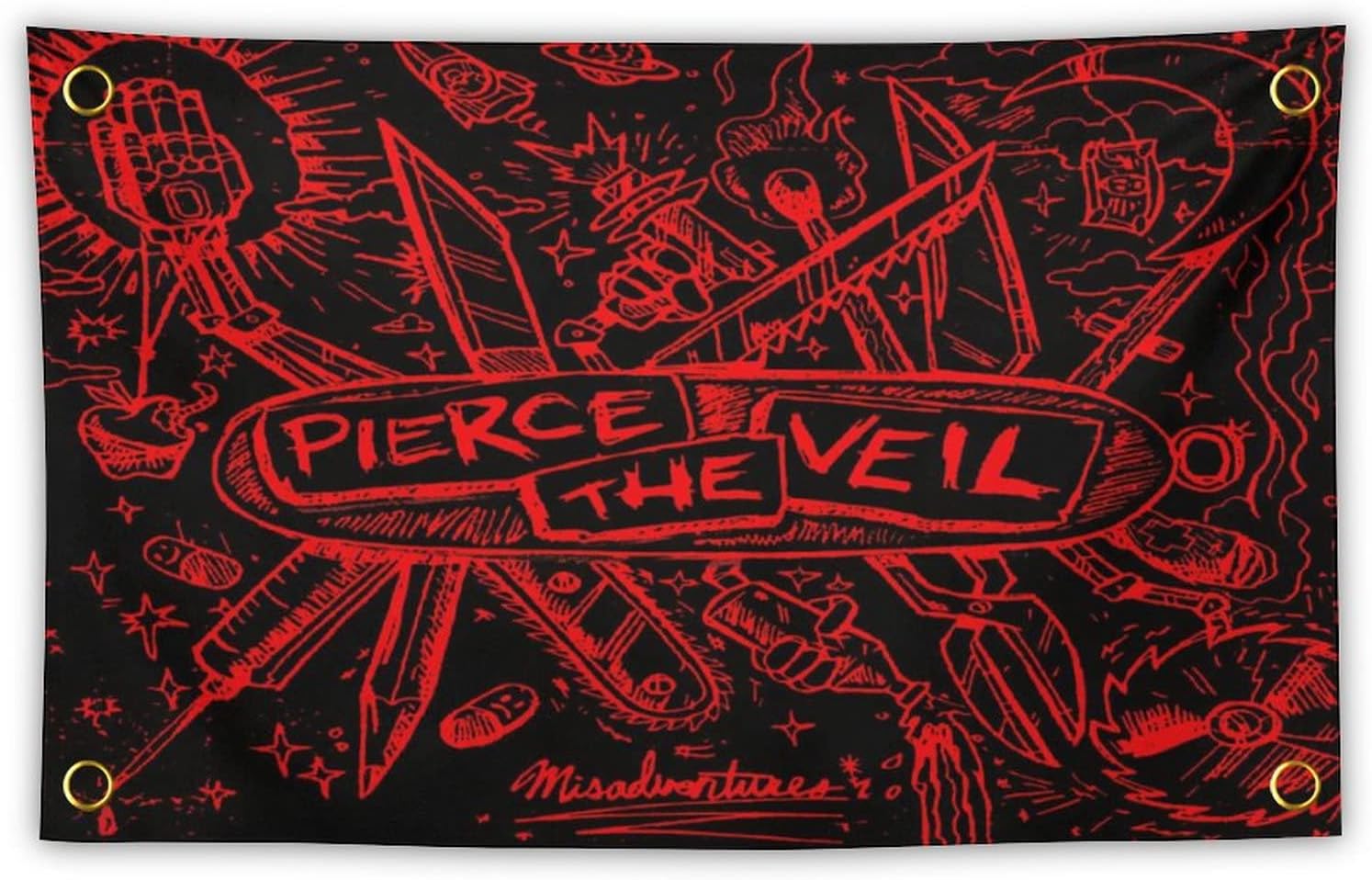 Tapestries - Ucxuiy Black 3x5 Feet Flag Banner Tapestry for Bedroom Wall Hanging College Decor Indoor Outdoor Poster