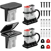 Zhushan 4 Sets 120A Battery Quick Disconnect Connectors with Flush Mount Plates and Dust Covers, Heavy-Duty Plug Kit Compatib