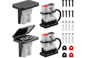 Zhushan 4 PCS 120A Battery Quick Disconnect Connectors with Flush Mount Plates and Dust Covers, Heavy-Duty Plug Kit Compatibl