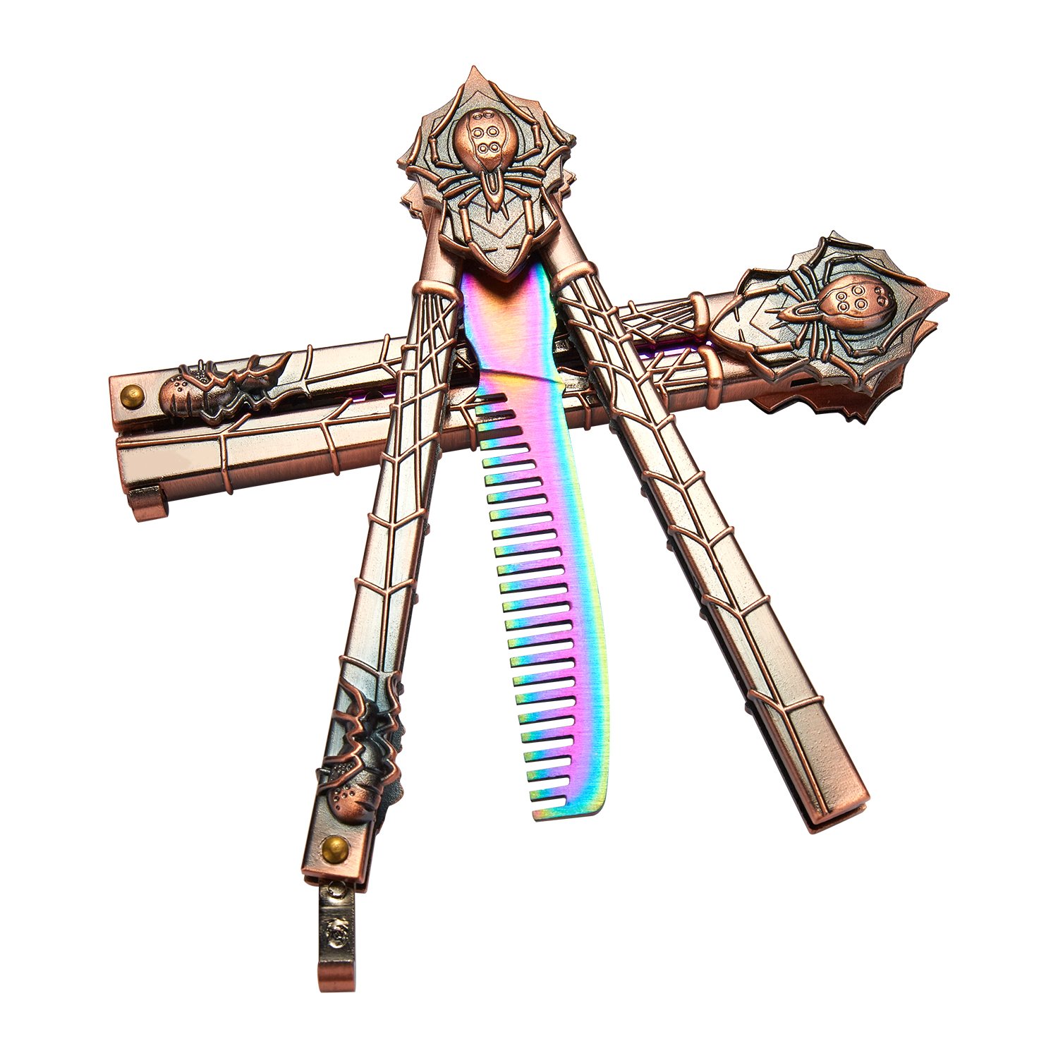CREATIVE LIFE Spider Rainbow Butterfly Knife Trainning Practice Comb
