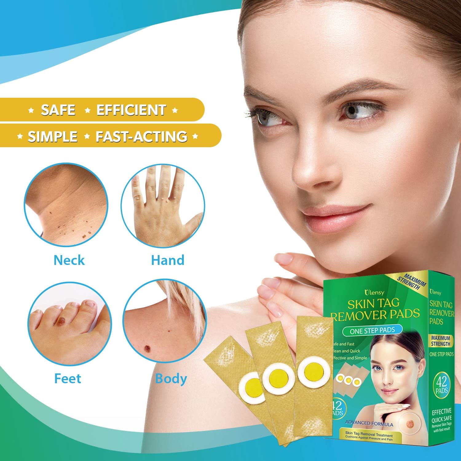 Ulensy Skin Tag Remover Pads, Effective Skin Tags Removal Treatment, Best Skin Tag Remover 42 Pads: Health & Personal Care