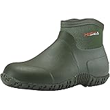HISEA Men's Rain Shoes Ankle Height Rubber Garden Boots Insulated Waterproof for Muck Mud Working Outdoor