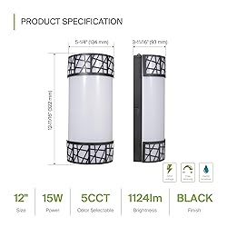 ASD 12 Inch LED Indoor Wall Sconce - Matte Black