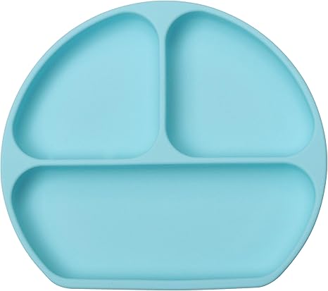 Bebe Enfant Assiette Napperon En Silicone Alimentaire Grade Section Divisee Forte Antiderapant Plateau Fda Et Sans Bpa Micro Ondes Lave Vaisselle Et Congelateur Securitaire Bleu Clair Amazon Fr Bebes Puericulture