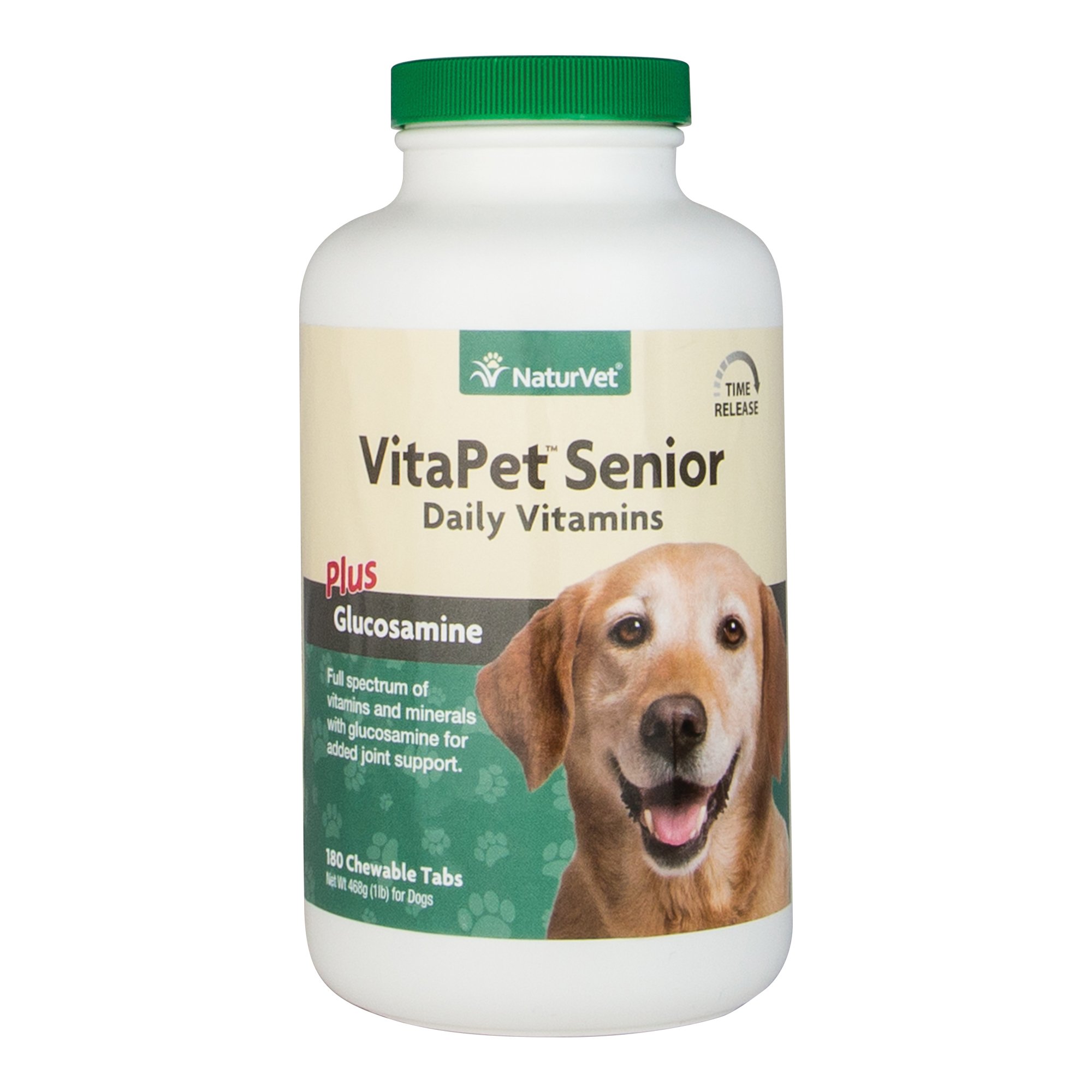 NaturVet VitaPet Senior Daily Vitamins Plus Glucosamine for Dogs, 180