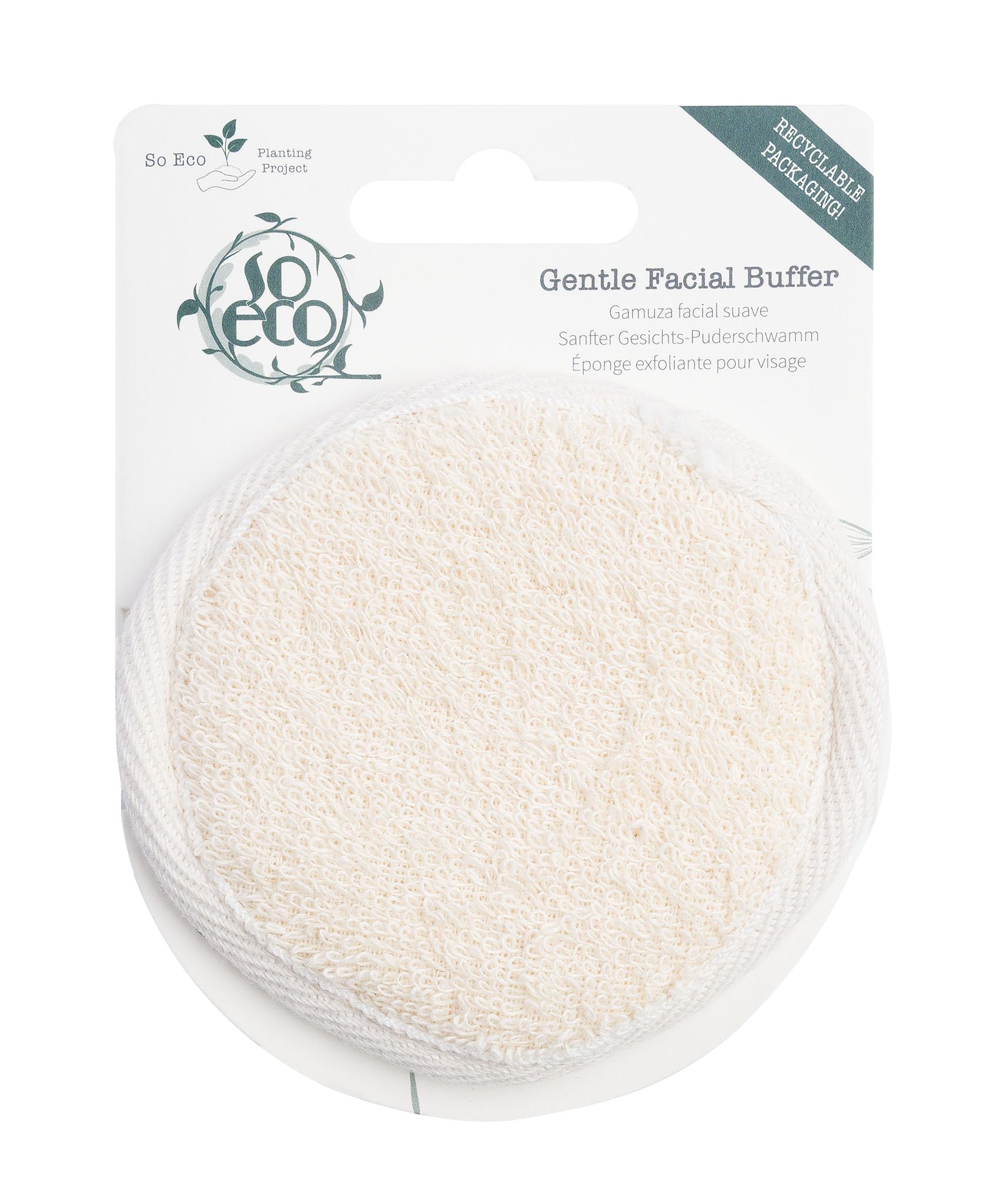 So Eco Gentle Facial Buffer – Natural Ramie & Cotton Exfoliating Face Pad, Gentle Daily Facial Exfoliator, Vegan & Cruelty-Free
