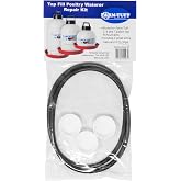 FARM-TUFF Chicken Waterer Repair Kit - 3 White Caps &amp; 2 Black O-Rings - Fits P3G04, P5G04, P7G04 Top Fill Poultry Waterers