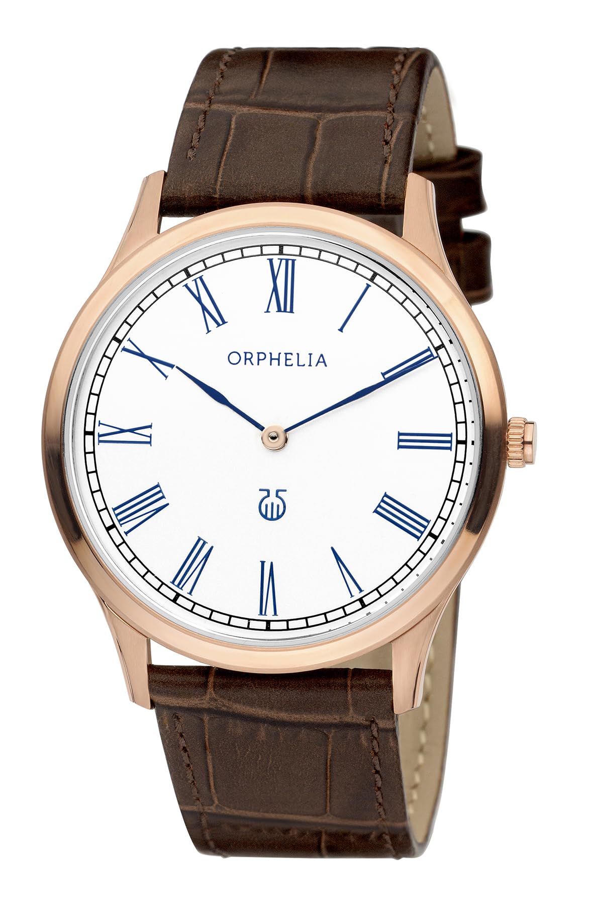 Orphelia Lavardin Men's Quartz Watch with Silver Dial Analogue Display and Brown Leather Strap 61600