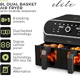 Tower Elite Dual Basket Air Fryer 8L 1700W Vortx Technology Graphite view 2