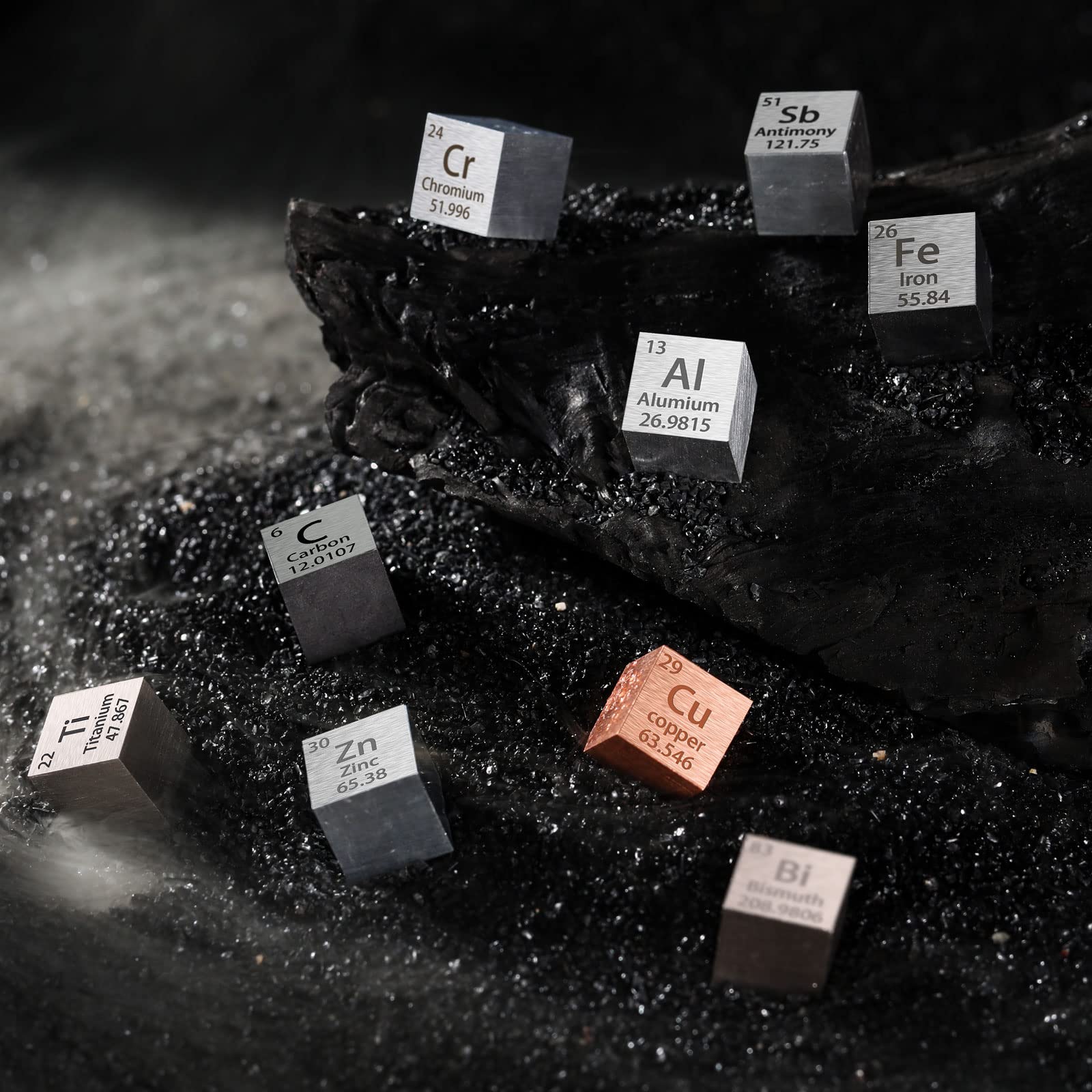 Metal Element Set Mua 9 Pieces Element Cube Set 10mm Density Periodic Table Pure Metal ...