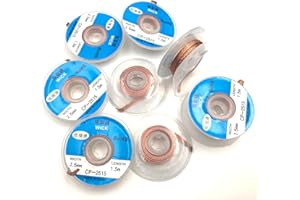 BSTENKY SAUTOP 8pcs Solder Wicks No-Clean Solder Braided Wicks Desoldering Wicks CP-2515,width 2.5mm Length 1.5 meters