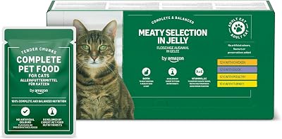 by Amazon Grain-Free Complete Cat Wet Food Meat Selection in Jelly 48 x 100g