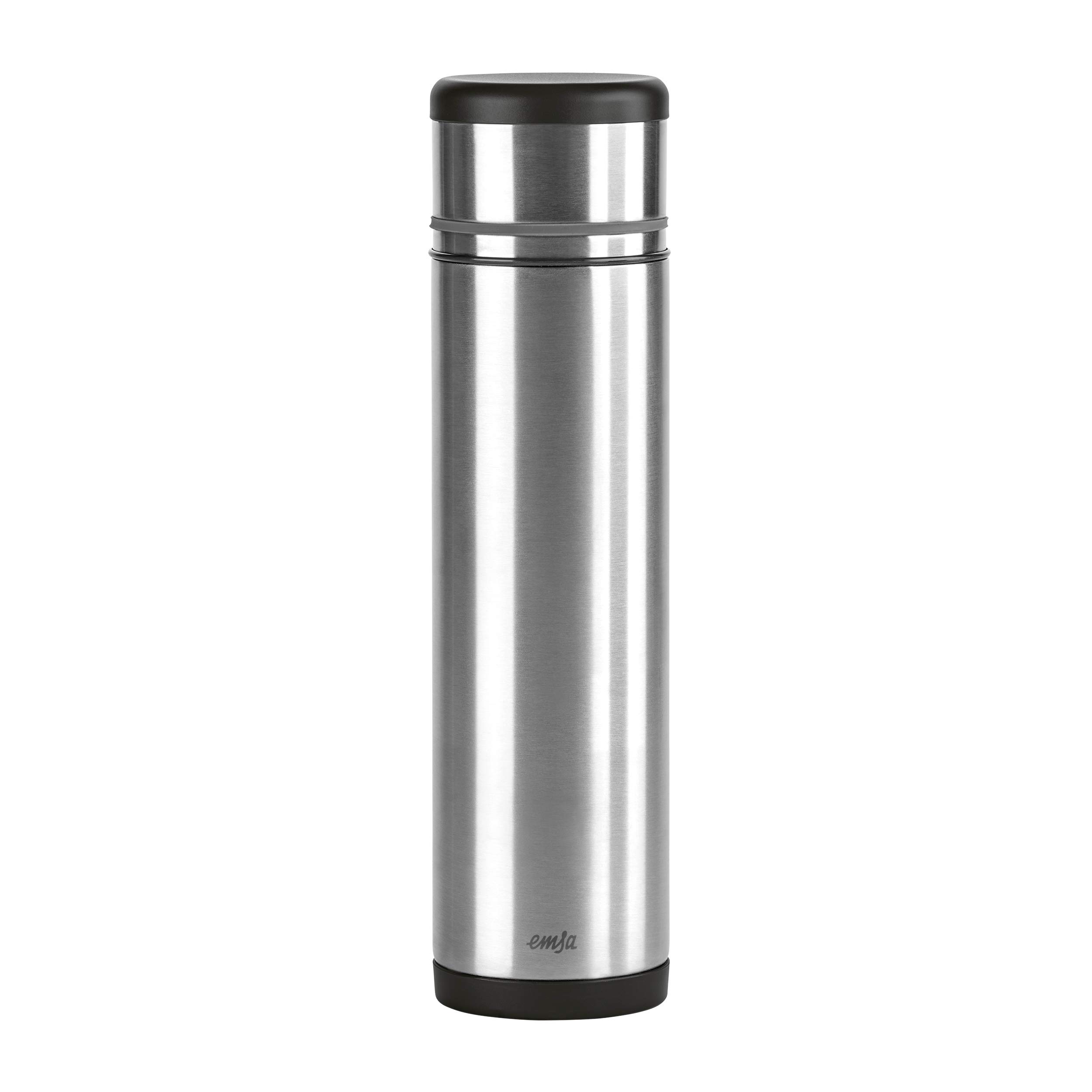 Emsa 509239 Mobility Safe Loc Pro closure, insulated flask. 1.0 litres, black/grey