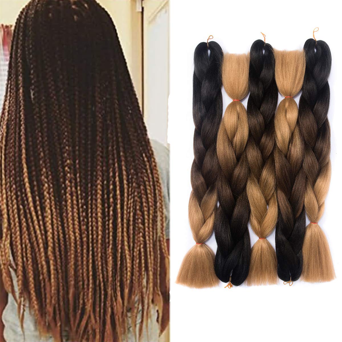 Yrenrea Hair 24 Ombre Kanekalon Jumbo Synthetic Braiding Hair