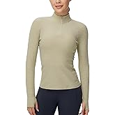 THE GYM PEOPLE Women's Half Zip Golf Workout Shirts Long Sleeve Soft Warm Yoga Athletic Pullover Sweatshirts with Thumb Hole