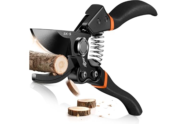 DECERK® 8.5" Professional Pruning Shears - Cuts 4X Easier with Ultra Sharp Japanese Steel Titanium Blade, Arthritis Friendly